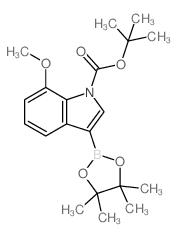 tert-Butyl 7-methoxy-3-(4,4,5,5-tetramethyl-1,3,2-dioxaborolan-2-yl)-1H-indole-1-carboxylate Structure