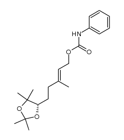 (6S,2E)-6,7-dihydroxy-6,7-O-isopropylidene-3,7-dimethyl-2-octen-1-yl phenylcarbamate Structure