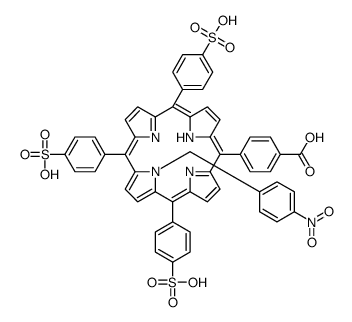 N-4-nitrobenzyl-5-(4-carboxyphenyl)-10,15,20-tris(4-sulfophenyl)porphine结构式