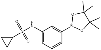 N-[3-(4,4,5,5-tetramethyl-1,3,2-dioxabirobenzane-2-yl) phenyl]-cyclopropane sulfonamide Structure
