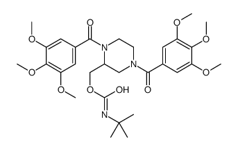 [1,4-bis(3,4,5-trimethoxybenzoyl)piperazin-2-yl]methyl N-tert-butylcarbamate结构式