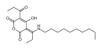 (3Z)-3-[1-(decylamino)propylidene]-4-hydroxy-5-propanoylpyran-2,6-dione结构式