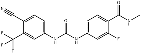 Benzamide, 4-[[[[4-cyano-3-(trifluoromethyl)phenyl]amino]carbonyl]amino]-2-fluoro-N-methyl- Structure