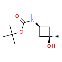 trans-tert-butyl 3-hydroxy-3-methylcyclobutylcarbamate structure