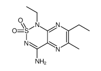 4-Amino-1,7-diethyl-6-methylpyrazino(2,3-c)(1,2,6)thiadiazine 2,2-diox ide结构式