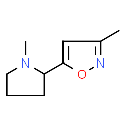 Isoxazole, 3-methyl-5-[(2R)-1-methyl-2-pyrrolidinyl]- (9CI) Structure