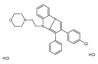 4-[2-[2-(4-chlorophenyl)-3-phenylpyrrolo[1,2-a]benzimidazol-4-yl]ethyl]morpholine,dihydrochloride Structure