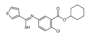 cyclohexyl 2-chloro-5-(thiophene-3-carbothioylamino)benzoate Structure