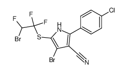 4-bromo-2-(p-chlorophenyl)-5-[(β-bromo-β,α,α-trifluoro)-ethylthio]pyrrole-3-carbonitrile Structure