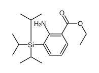 ethyl 2-amino-3-tri(propan-2-yl)silylbenzoate结构式