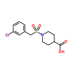1-[(3-Chlorobenzyl)sulfonyl]-4-piperidinecarboxylic acid结构式