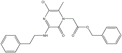 (5-CHLORO-6-METHYL-2-OXO-3-PHENETHYLAMINO-2H-PYRAZIN-1-YL)-ACETIC ACID BENZYL ESTER结构式