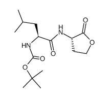 (2S)-2-((tert-butoxy)carbonylamino)-4-methyl-N-((3S)-tetrahydro-2-oxo-3-furanyl)pentanamide Structure