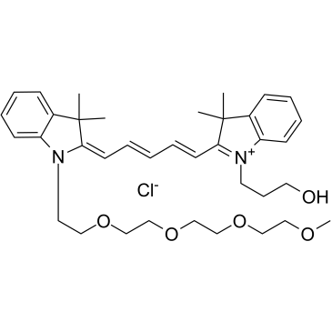 N-(m-PEG4)-N'-hydroxypropyl-Cy5 structure