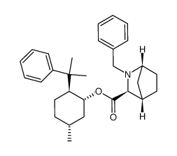 (-)-(1R)-8-phenylmenthyl (1R,3-exo)-2-benzyl-2-azabicyclo[2.2.1]heptane-3-carboxylate结构式