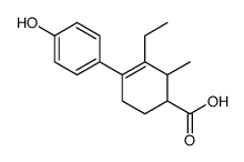 3-ethyl-4-(4-hydroxyphenyl)-2-methylcyclohex-3-ene-1-carboxylic acid结构式