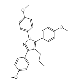4-n-propyl-1-(4-methoxyphenyl)-3,5-bis(4-methoxyphenyl)pyrazole structure