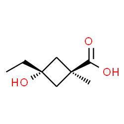 Cyclobutanecarboxylic acid, 3-ethyl-3-hydroxy-1-methyl-, trans- (9CI) Structure