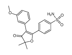 4-(3-(3-methoxyphenyl)-5,5-dimethyl-4-oxo-4,5-dihydrofuran-2-yl)benzenesulfonamide结构式