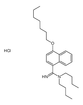 dibutyl-(4-heptoxynaphthalene-1-carboximidoyl)azanium,chloride Structure