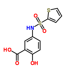 2-HYDROXY-5-(THIOPHENE-2-SULFONYLAMINO)-BENZOIC ACID结构式