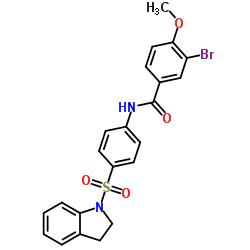 3-Bromo-N-[4-(2,3-dihydro-1H-indol-1-ylsulfonyl)phenyl]-4-methoxybenzamide结构式