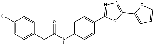 2-(4-Chlorophenyl)-N-(4-(5-(furan-2-yl)-1,3,4-oxadiazol-2-yl)phenyl)acetamide Structure