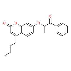 4-butyl-7-(1-oxo-1-phenylpropan-2-yl)oxychromen-2-one结构式