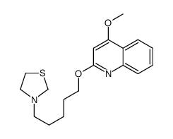 3-[5-(4-methoxyquinolin-2-yl)oxypentyl]-1,3-thiazolidine结构式