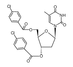 3',5'-di-O-(p-chlorobenzoyl)-β-D-thymidine Structure