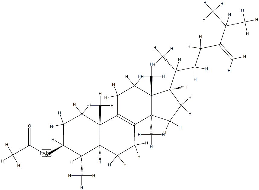 4α,14-Dimethyl-5α-ergosta-8,24(28)-dien-3β-ol acetate结构式