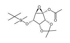 2D-(1,5/1,2,3,4)-1-O-acetyl-1,5-anhydro-4-O-[(tert-butyl)dimethylsilyl]-2,3-O-isopropylidenecyclopentane-1,1,2,3,4,5-hexol结构式