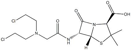 6α-[[[Bis(2-chloroethyl)amino]acetyl]amino]penicillanic acid结构式