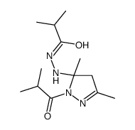 N'-[3,5-dimethyl-2-(2-methylpropanoyl)-4H-pyrazol-3-yl]-2-methylpropanehydrazide结构式