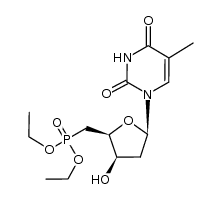 1-[2,5-dideoxy-5-(di-O-ethylphosphono)-β-D-threo-pentofuranosyl]thymine Structure