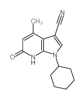 1H-Pyrrolo[2,3-b]pyridine-3-carbonitrile,1-cyclohexyl-6,7-dihydro-4-methyl-6-oxo- Structure