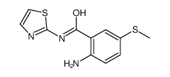 2-amino-5-methylsulfanyl-N-(1,3-thiazol-2-yl)benzamide结构式