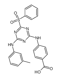 4-[4-benzenesulfonyl-6-(3-methyl-anilino)-[1,3,5]triazin-2-ylamino]-benzoic acid结构式