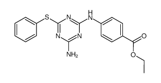 4-(4-amino-6-phenylsulfanyl-[1,3,5]triazin-2-ylamino)-benzoic acid ethyl ester Structure