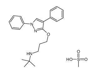 N-[3-(1,4-diphenylpyrazol-3-yl)oxypropyl]-2-methylpropan-2-amine,methanesulfonic acid Structure