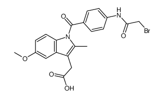 {1-[4-(2-bromo-acetylamino)-benzoyl]-5-methoxy-2-methyl-indol-3-yl}-acetic acid结构式