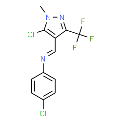 4-CHLORO-N-((E)-[5-CHLORO-1-METHYL-3-(TRIFLUOROMETHYL)-1H-PYRAZOL-4-YL]METHYLIDENE)ANILINE Structure