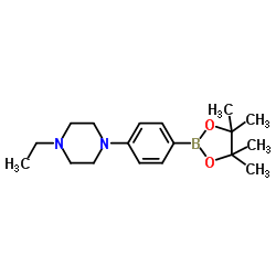 4-(4-乙基-1-哌嗪基)苯硼酸频哪醇酯结构式