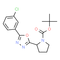 (S)-tert-Butyl 2-(5-(3-cyanophenyl)-1,3,4-oxadiazol-2-yl)pyrrolidine-1-carboxylate结构式