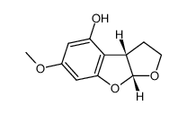 (-)-2,3,3aS,8aR-tetrahydro-4-hydroxy-6-methoxy[2,3-d]-benzo[b]furan Structure