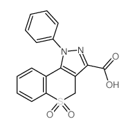 5,5-dioxo-1-phenyl-4H-thiochromeno[4,3-c]pyrazole-3-carboxylic acid Structure