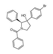 ((2S,3S)-3-(4-bromophenyl)-3-hydroxy-2-phenylpyrrolidin-1-yl)(phenyl)methanone结构式