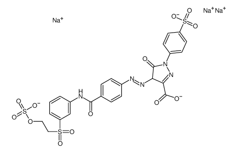 trisodium,5-oxo-4-[[4-[[3-(2-sulfonatooxyethylsulfonyl)phenyl]carbamoyl]phenyl]diazenyl]-1-(4-sulfonatophenyl)-4H-pyrazole-3-carboxylate Structure