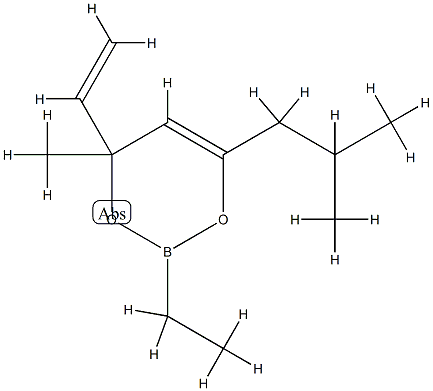 4-Ethenyl-2-ethyl-4-methyl-6-(2-methylpropyl)-4H-1,3,2-dioxaborin结构式