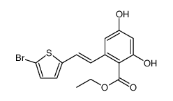 Benzoic acid, 2-[2-(5-bromo-2-thienyl)ethenyl]-4,6-dihydroxy-, ethyl ester Structure